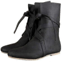 (48, Black) Men's Medieval Boots Renaissance Cosplay Shoes Viking Leather Boots Pirate Tied Shoes