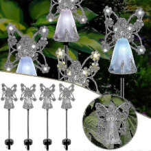 (Pink)Solar Angel Lights For Lawn Garden Decor Stake Light Ip44 Waterproof Outdoor Led Lamp Christmas Decoration