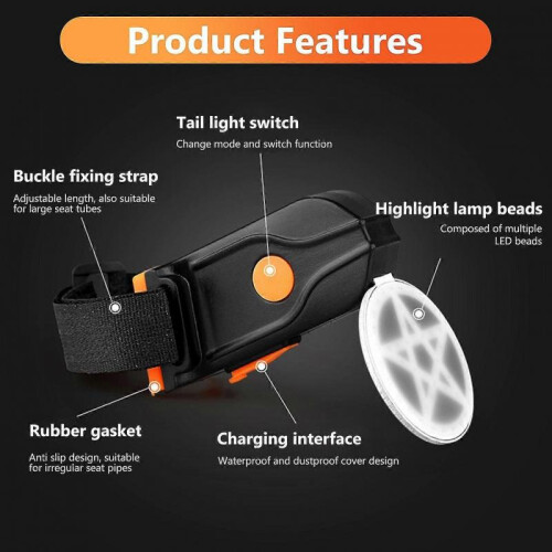 (Twins) High Brightness LED Bike Tail Light Multi-modes Adjustables Riding Light Bike Accessories 2