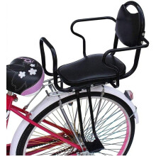 child bike seat, rearmounted, backrests, armrests, pedals, for ages 1.5–6 (50 kg) (black)