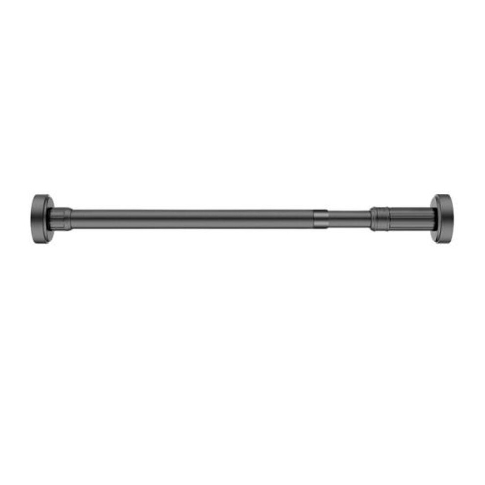 (black, 50cm) 35/50cm Tension Curtain Rod Garland Holder Adjustable Expandable No Drilling Non-slip Stainless