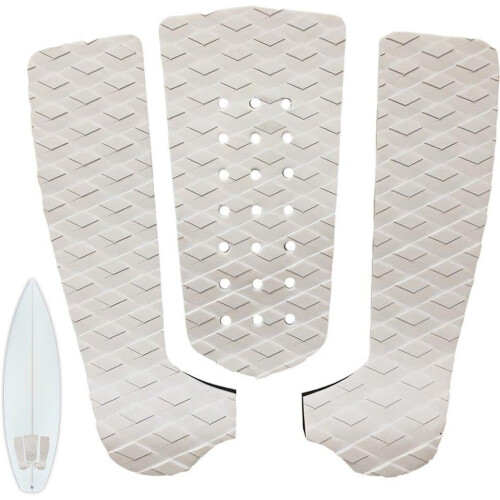 Pack of 3 Surfboard Traction Pad, Deck Handle, NonSlip Pad, Surf Accessories White 1