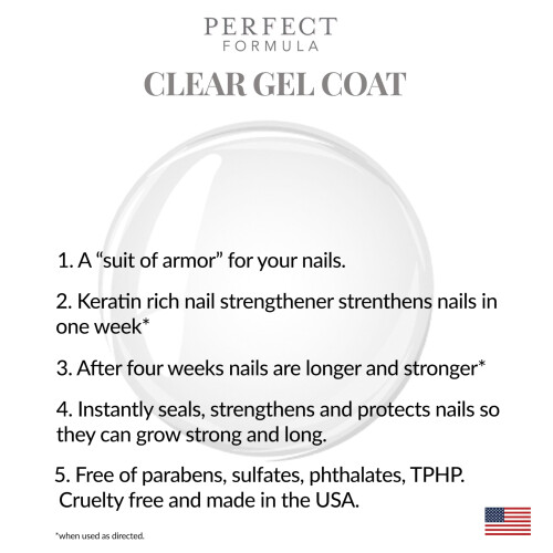Perfect Formula Clear Gel Coat - Ενισχυτής Νυχιών, Θεραπεία Κερατίνης, Διαφανές Βερνίκι 1