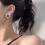 Silver Color Heart Stud Earrings Simple Female Bowknot Earrings Exquisite 17