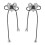Silver Color Heart Stud Earrings Simple Female Bowknot Earrings Exquisite 1