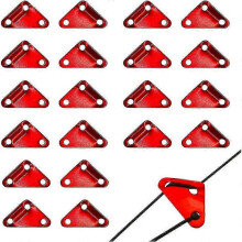 20 Pieces Rope Tensioner Rope Adjuster Rope Triange Tightener Tent Tensioner 3 Holes for External Camping Tent Tarp, Red, M