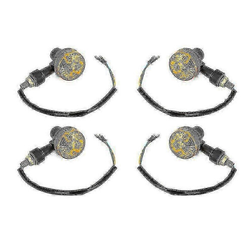 4Pcs 12V Amber Turn Signal Lights Blinker Indicators for Motorcycle