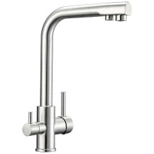 3Way Kitchen Tap 360 Swivelling 3in1 Mixer Tap for Water Filter, Drinking Water Tap with 2 Levers