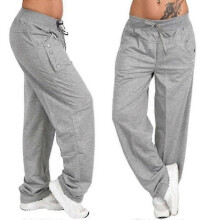 (M, Light grey) Running & Gym Women's Straight Leg Loose Drawstring Sweatpants