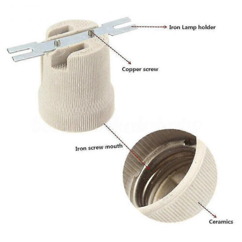 E27 Diy for Bulb Pendent Light Ceramic Practical Durable Fitting Lamp Holder 2