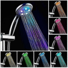 Led Shower Head High Turbo Pressure 7 Colors Lights Temperature Sensor Bath Sprinkler