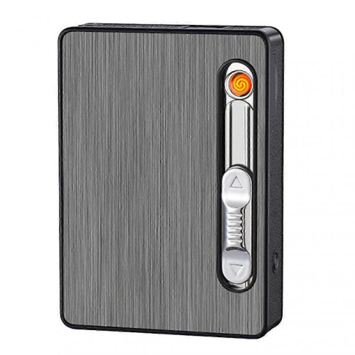 Cigarette Case 3 in 1 Multi Function Rechargeable Cigarette Holder with Windproof Lighter LED Light for 10pcs Cigarettes 1