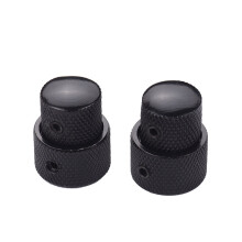 2 Sets Dual Concentric Stacked Control Knobs for Electric Bass Guitars Black Color