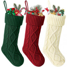 6pcs Christmas Stockings, Personalized Christmas Stockings 18 Inch Large Cable Knit Socks Gift