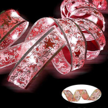 (1M, Red-White) Ribbon Fairy Light Christmas Decoration Christmas Tree Ornaments For Home 2023 Xmas String Lights Navidad Natal New Year 2024