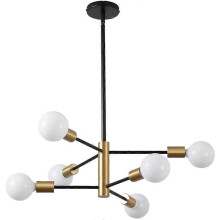 (A) Modern Sputnik Chandelier, 6-Light Pendant Lighting Fixture for Living Room Bedroom Dining Room Kitchen Office