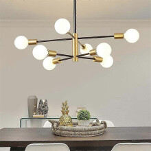 (B) Modern Sputnik Chandelier, 6-Light Pendant Lighting Fixture for Living Room Bedroom Dining Room Kitchen Office