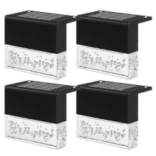 Solar Deck Lights, Led Solar Step Lights Outdoor Fence Solar Lights for Stair, Patio, Railing, Pool, Waterproof Super Bright, Acrylic