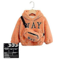 (3-4T (Size 110), B) Children Baby Girl Boy Cute Hoodie Sweater Winter Warm Top Long Sleeve Fur Pullover Thickened Warm Clothes With Bag
