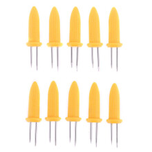 Corn Holder Set Skewers Stainless Steel Double Prong Corn Fork Serrated Skewers Home Cooking Grilling Fork
