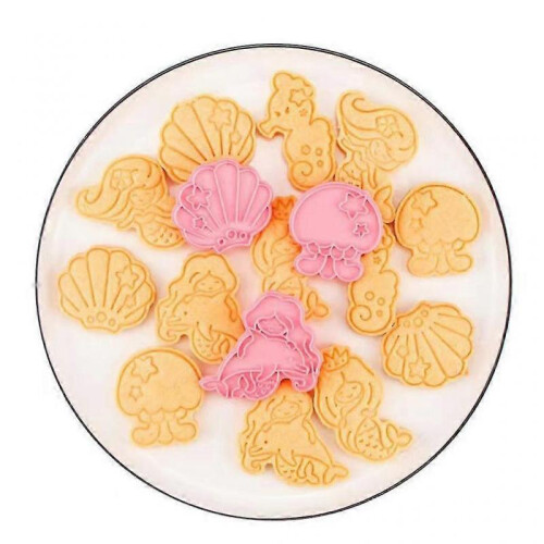 6 Pcs Ocean World Cookie Cutters Set Cartoon Biscuits Mold Cookie Stamps 2