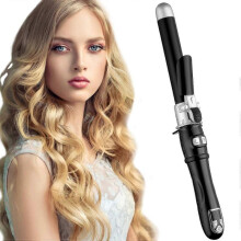 (EU Plug, Black) Curling Wand Automatic Curling Iron Automatic Hair Curler Rotating Curling Iron Hair Waver Hair Styling Irons 30s Instant Heat Wand