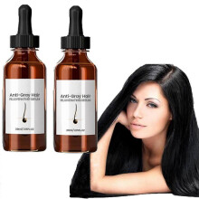 (2PCS) Anti-grey Hair Rejuvenating Serum, Hair Regrowth Treatment Serum, Natural Hair Darkening Serum For Grey Hair For All Hair Types Tw