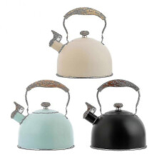 (blue) 2.5l Stainless Steel Whistling Tea Kettle Food Grade Teapot For Make Tea Boil Water Compatible Gas Stoves Induction Cookers