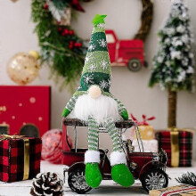 (Green Button battery) Christmas Doll Elf Gnome With Led Light Christmas Decorations Christmas Light Dwarf Knitted Hat Glow Rudolf Doll New Year Gifts