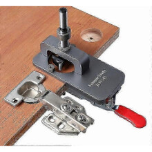 Hinge Drilling Jig 35mm Hinge Hole Jig Hinge Drilling Guide with Bracket Depth Gauge Hex Wrench for Joinery Woodworking