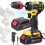 (2pcs batteries US Plug, Multicolor) Geevorks 21V 2in1 Lithium Drill Electric Screwdriver Multi-function Power Tool High Torque Brushless 1