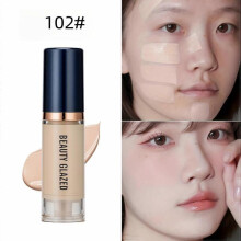 (B97A-102) Flawless Full Coverage: BEAUTY GLAZED 6-Color Liquid Foundation - Hydrates, Smoothens & Brightens for All Skin Types