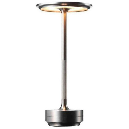 Cordless Table Lamp Dimmable Waterproof Metal Usb Rechargeable Table Lamps(,silver)