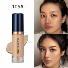 (B97A-105) Flawless Full Coverage: BEAUTY GLAZED 6-Color Liquid Foundation - Hydrates, Smoothens & Brightens for All Skin Types