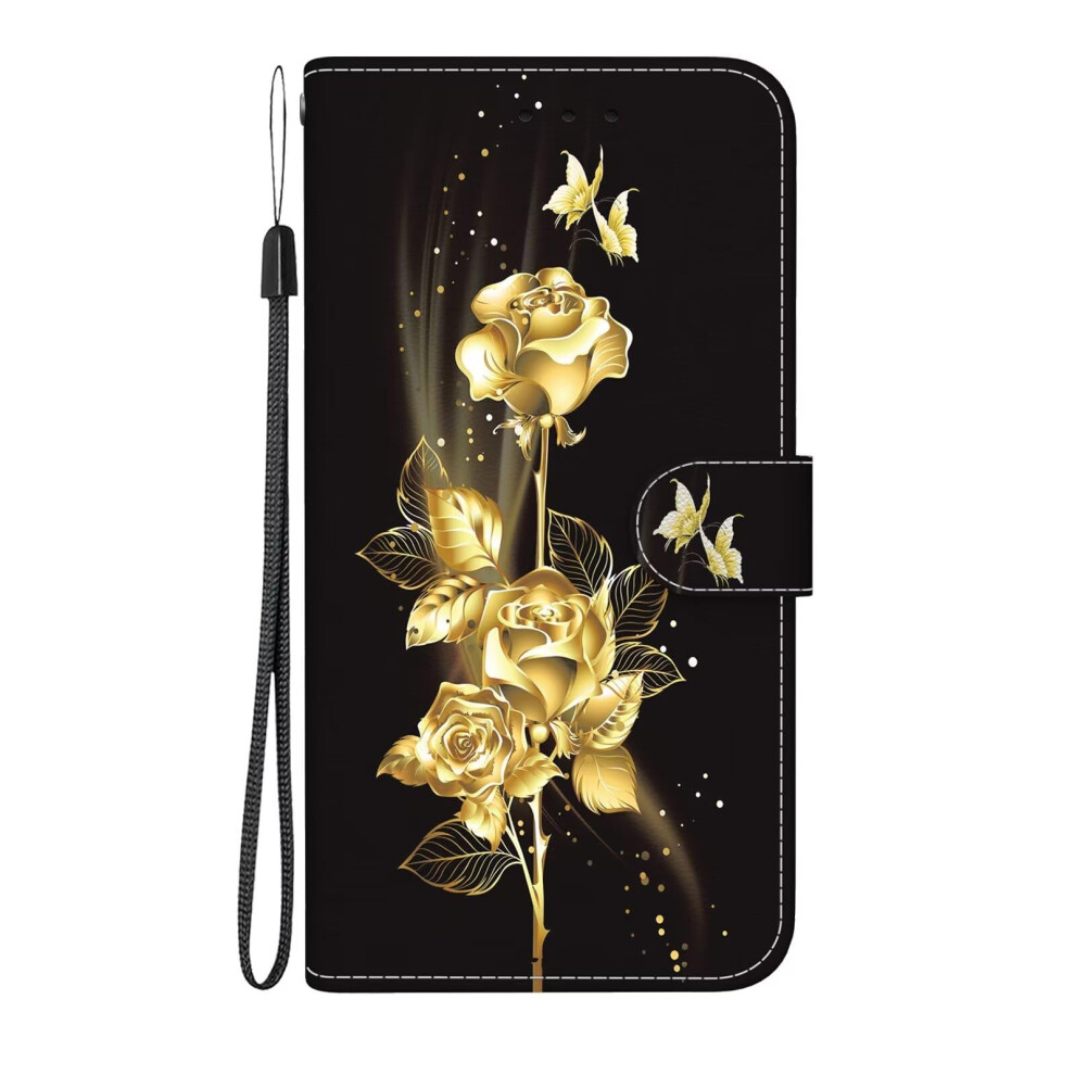 Nadoli Leather Case For Xiaomi Redmi 13C 4G, Rose Flower Cover Gold 6276012166629