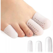 (White) 12pcs Toe Protectors Breathable, Silicone Toe Caps To Cushion Toe Blister With Holes For Stop Toe Pain Tw