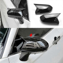2Pcs Fit for Toyota Camry 2018-2019 Black Ox Horn Rear View Mirror Cover Frame
