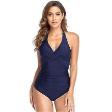 (M, COLOR7) Women's New Arrival One Piece Swimsuits Tummy Control Front Cross Bathing Suits Slimming Swimsuit V Neck Swimwear