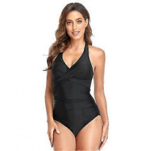 (XXL, COLOR9) Women's New Arrival One Piece Swimsuits Tummy Control Front Cross Bathing Suits Slimming Swimsuit V Neck Swimwear
