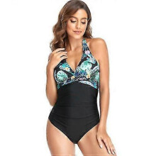 (XL, COLOR1) Women's New Arrival One Piece Swimsuits Tummy Control Front Cross Bathing Suits Slimming Swimsuit V Neck Swimwear