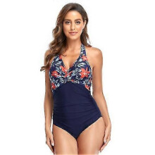 (XL, COLOR4) Women's New Arrival One Piece Swimsuits Tummy Control Front Cross Bathing Suits Slimming Swimsuit V Neck Swimwear