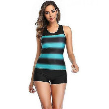 (M, Green B) Womens Tankini Swimsuits Athletic Two Piece Tummy Control Bathing Suits With Shorts Modest Tank Tops
