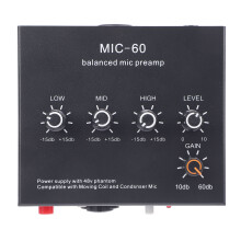 Balanced Microphone Preamp 48V Power XLR Booster for Recording & Streaming