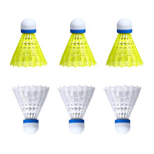 6 pieces nylon shuttlecocks replacement badminton professional shuttlecocks for outdoor training yellowish white