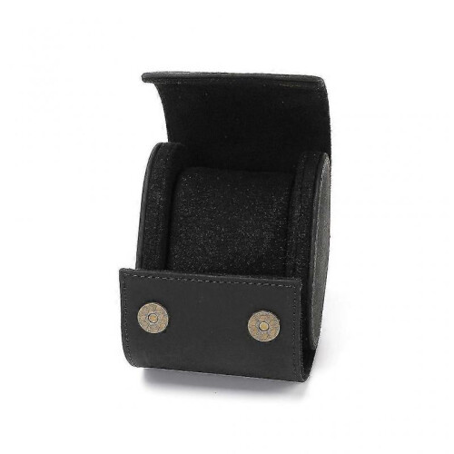 (1,Black)Watch Storage Organizer Display Men Gift Watch Box Organizer Watch Roll Box