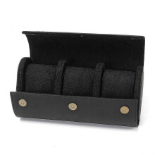 (3, Black) Watch Storage Organizer Display Men Gift Watch Box Organizer Watch Roll Box