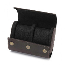 (2, Dark brown) Watch Storage Organizer Display Men Gift Watch Box Organizer Watch Roll Box