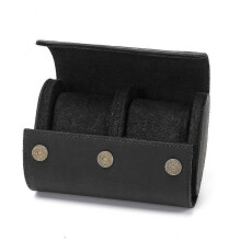 (2, Black) Watch Storage Organizer Display Men Gift Watch Box Organizer Watch Roll Box