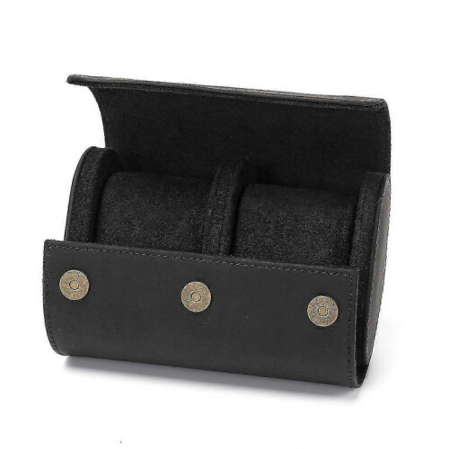 (2, Black) Watch Storage Organizer Display Men Gift Watch Box Organizer Watch Roll Box