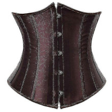 (6XL, brown) Sexy Gothic Underbust Corset And Waist Cincher Bustiers Top Workout Shape Body Belt Lingerie Xxs-6xl